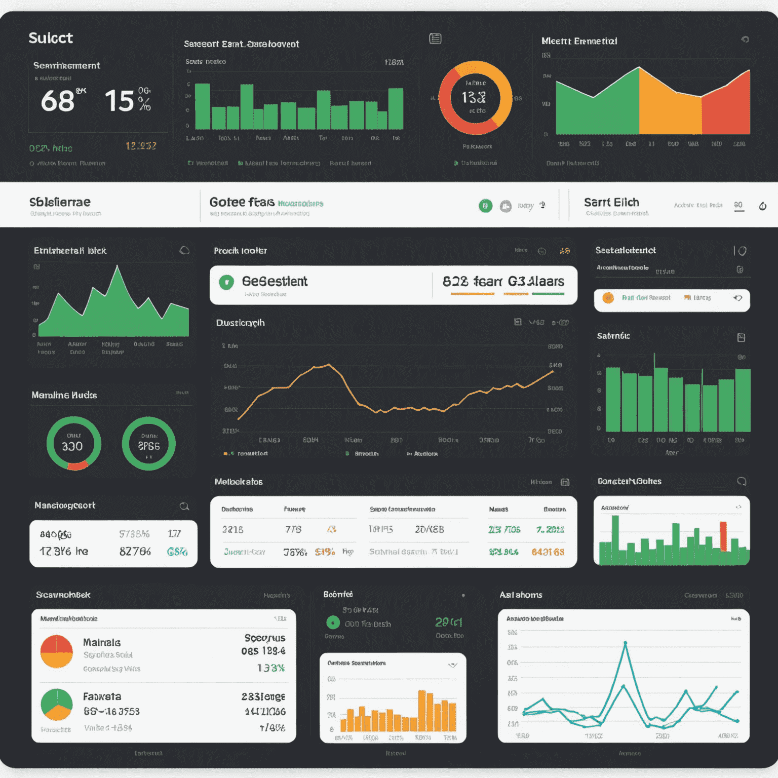 Market sentiment analysis dashboard showing social media sentiment, news analysis, and Fear and Greed Index